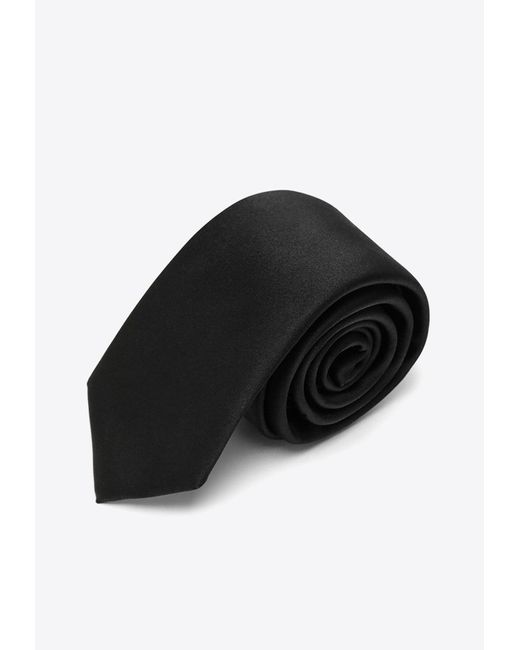 Dolce & Gabbana Black Woven Silk Tie for men