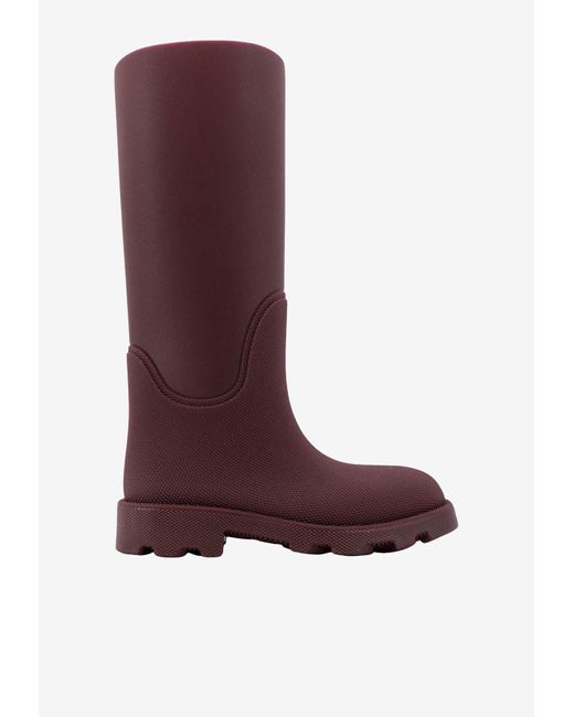 Burberry Purple Marsh Knee-High Rain Boots