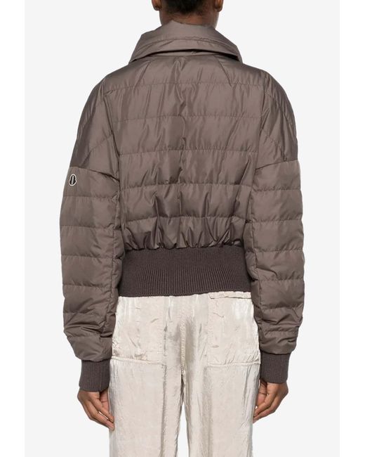 Moncler Brown Cropped Down Jacket