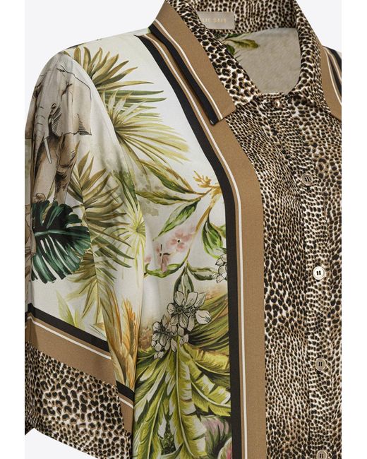 Elie Saab Gray Savannah Print Shirt
