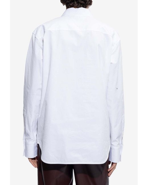 Bottega Veneta White Long-Sleeved Formal Shirt for men