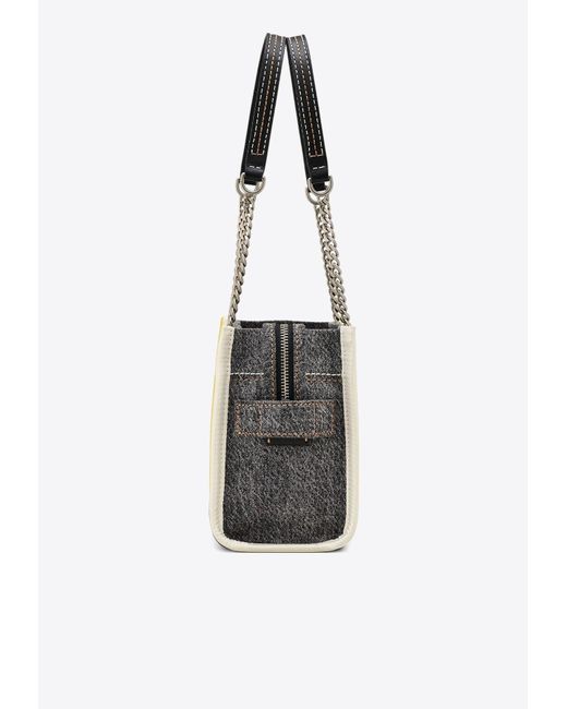 Marc Jacobs White The Small Denim Chain Tote Bag