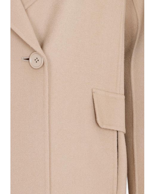 Max Mara Zenit Coat In Virgin Wool in Natural | Lyst