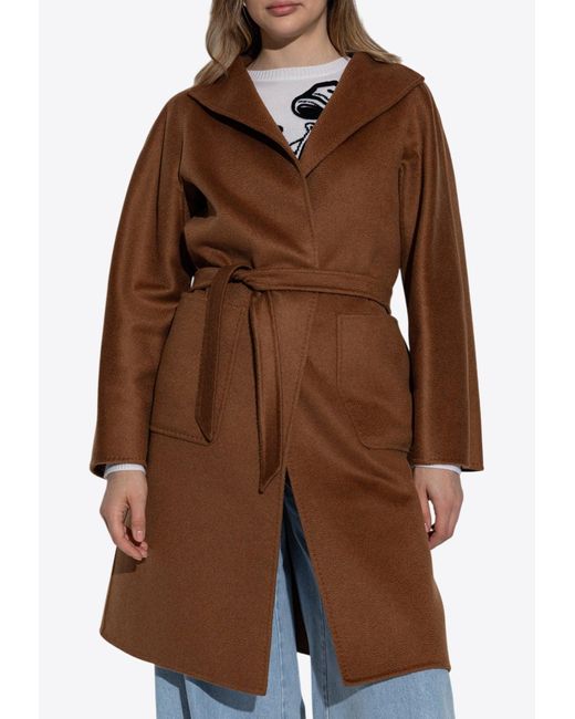 Max Mara Brown Lilia Belted Cashmere Coat