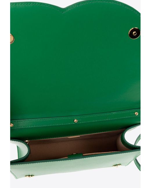 Dolce & Gabbana Green Dg Logo Leather Shoulder Bag