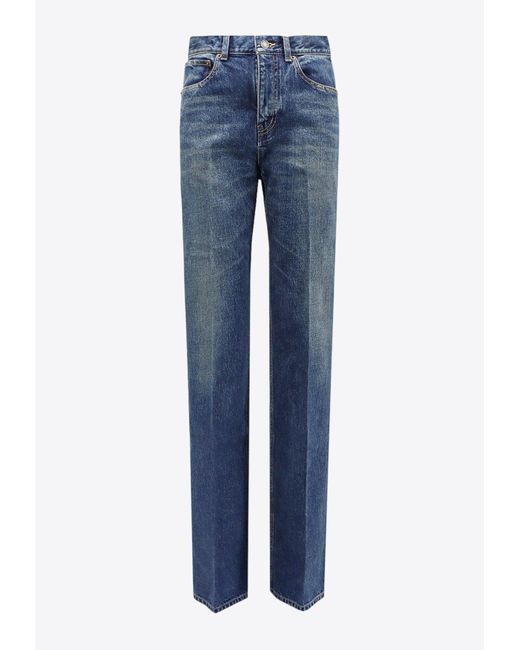 Saint Laurent Blue Clyde Straight-Leg Jeans