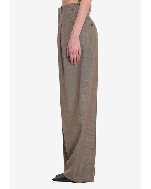 Saint Laurent Brown Tailored Straight-Leg Pants