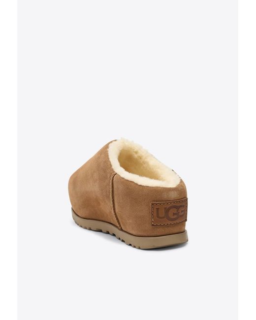Ugg Brown Pumped Suede Slippers