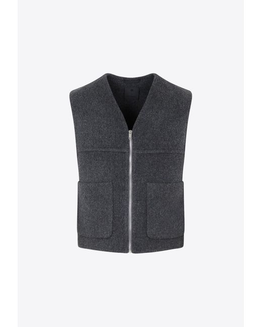 Givenchy Black Double-face Vest In Wool for men