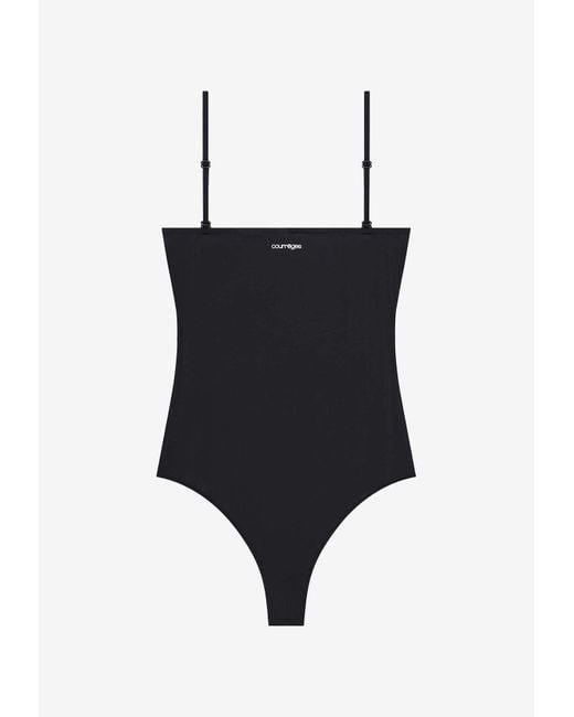 Courreges Black Heritage One-Piece Swimsuit