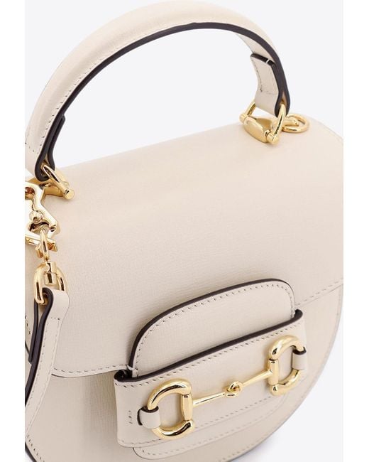 Gucci White Mini Horsebit 1955 Top Handle Bag