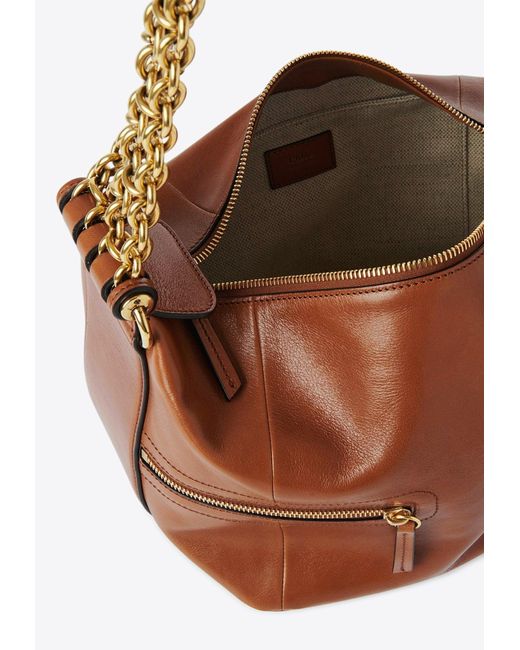 Chloé Brown Camera Chain Leather Shoulder Bag