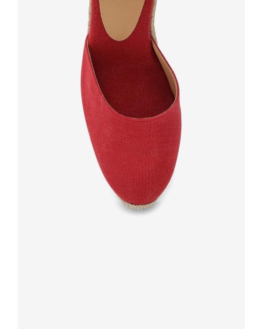 Castaner Red Carina 80 Lace-Up Espadrilles