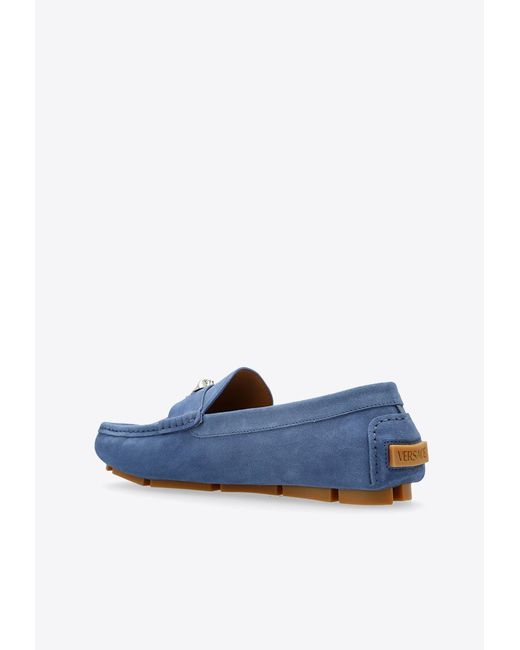 Versace Blue Suede Loafers for men