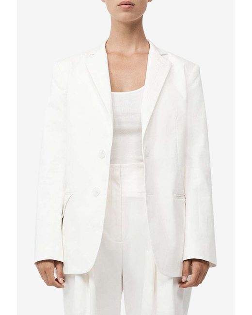 St. Agni White Origami Single-Breasted Blazer