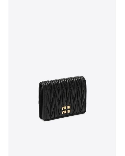 Miu Miu White Matelassé Nappa Leather Bi-fold Wallet