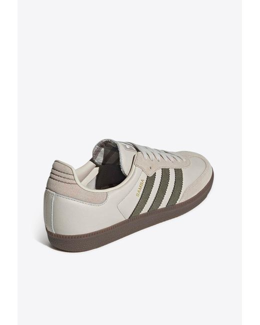 Adidas Originals White Samba Og Leather Low-Top Sneakers for men