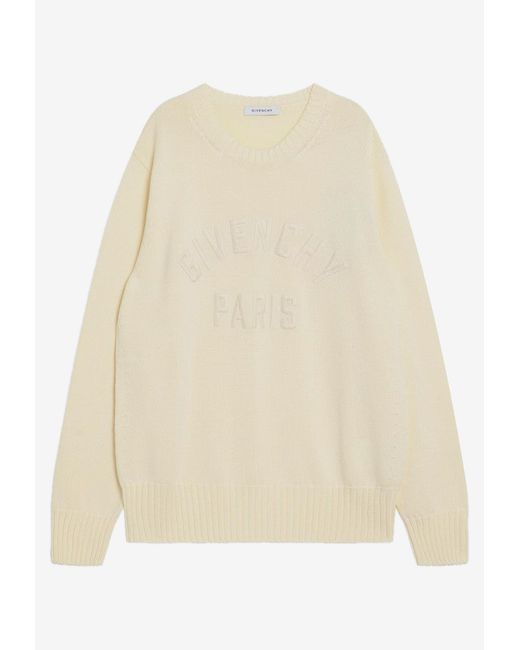 Givenchy Natural Embossed Logo Knitted Sweater for men