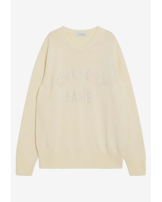 Givenchy Natural Embossed Logo Knitted Sweater for men