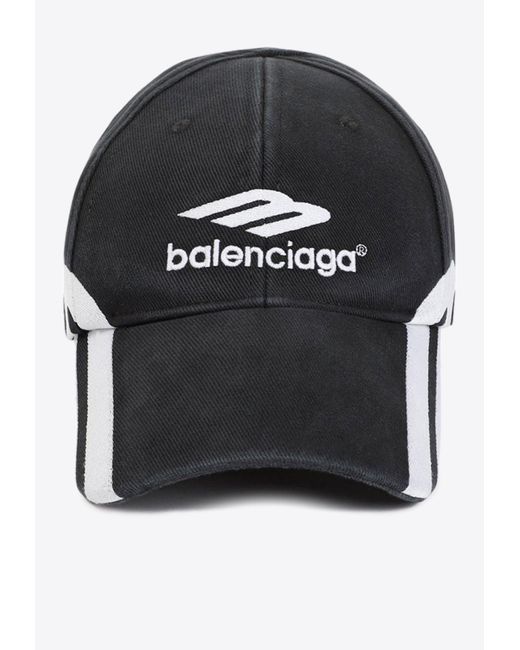 Balenciaga Black 3b Logo Embroidered Cap