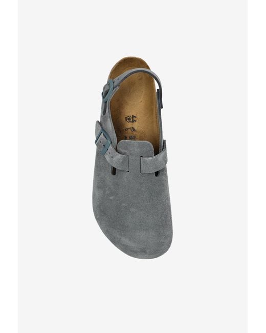 Birkenstock Gray Tokio Suede Slingback Clogs for men