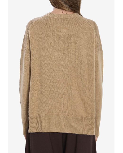 Allude Natural Cashmere Crewneck Sweater