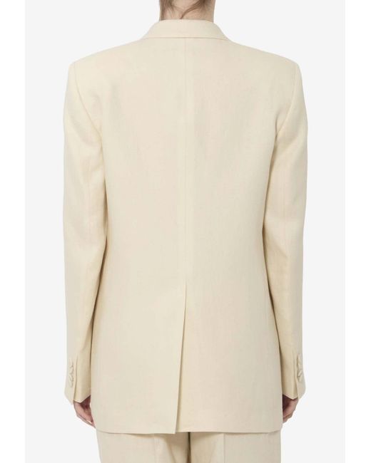 Tagliatore Natural Double-Breasted Buttoned Blazer