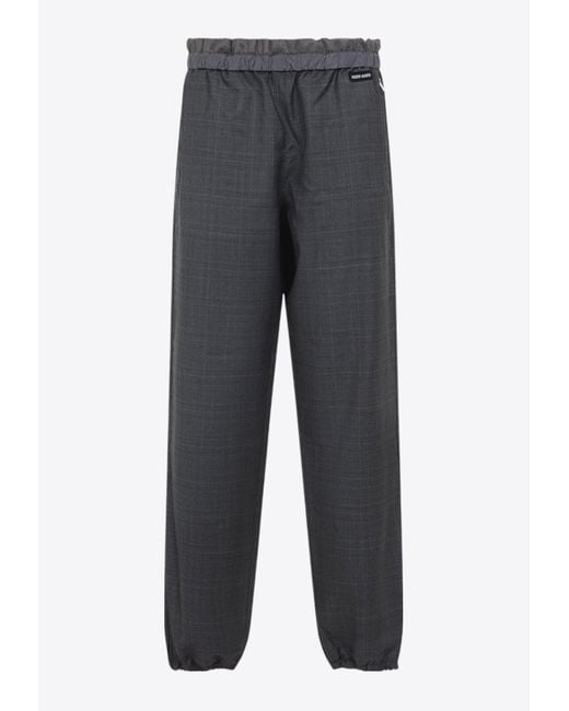 Miu Miu Gray Virgin Wool Checked Pants