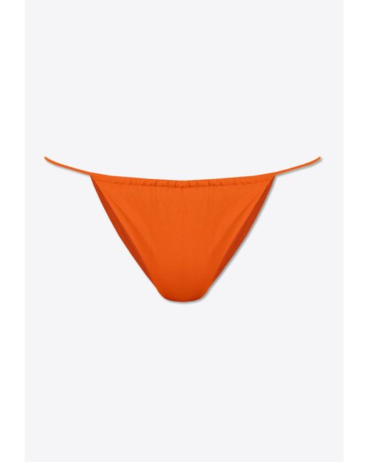 Saint Laurent Orange Drawstring Tanga Bikini Bottom