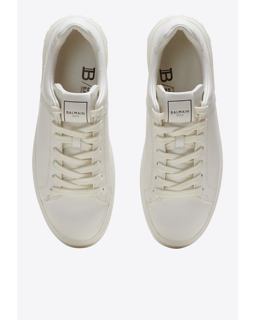 Balmain White B-Court Leather Sneakers
