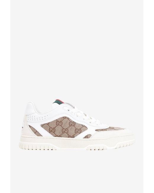 Gucci White Re-Web Gg Canvas Sneakers
