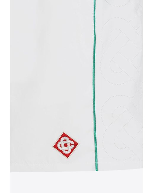 Casablancabrand White Logo-Patch Shorts for men