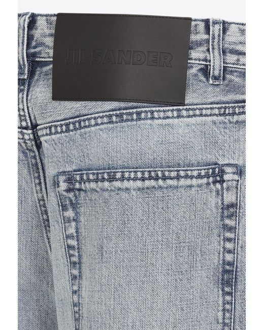 Jil Sander Blue Washed-Out Straight-Leg Jeans for men