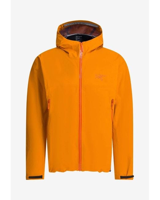 Arc'teryx Orange Beta Technical Hooded Jacket for men