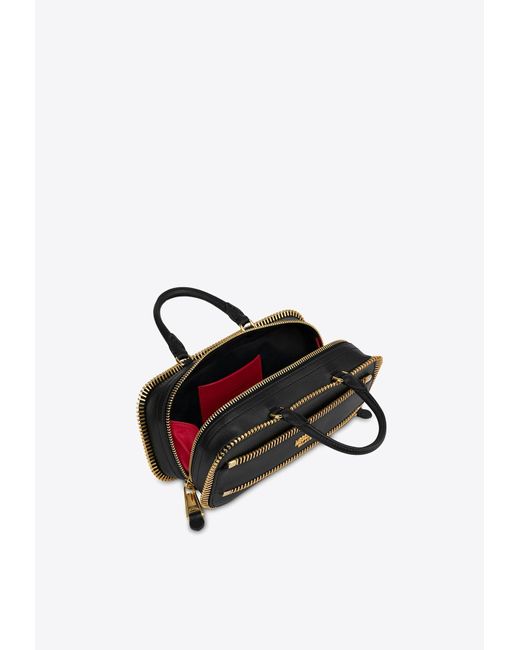 Moschino Black Rider Leather Top Handle Bag