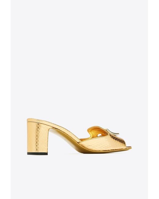 Dolce & Gabbana Natural Abaya 60 Python Print Leather Mules