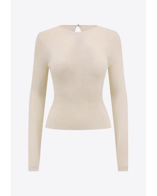 Gucci White Fine Knit Crewneck Sweater