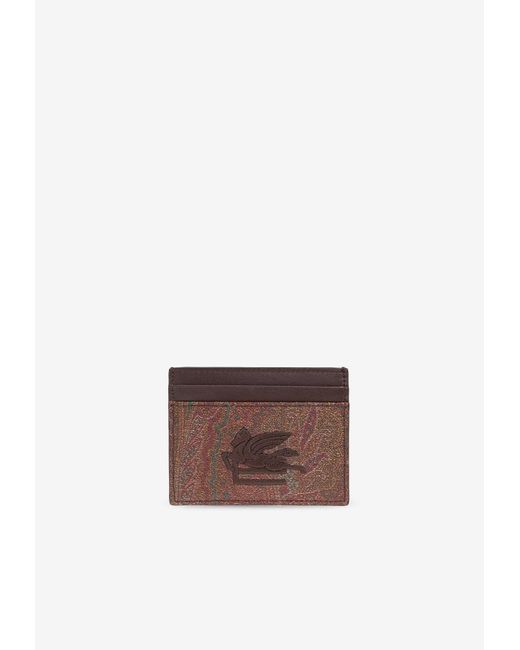 Etro White Pegaso-Embroidered Cardholder