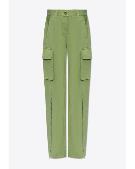 Stella McCartney Green Straight-Leg Cargo Pants