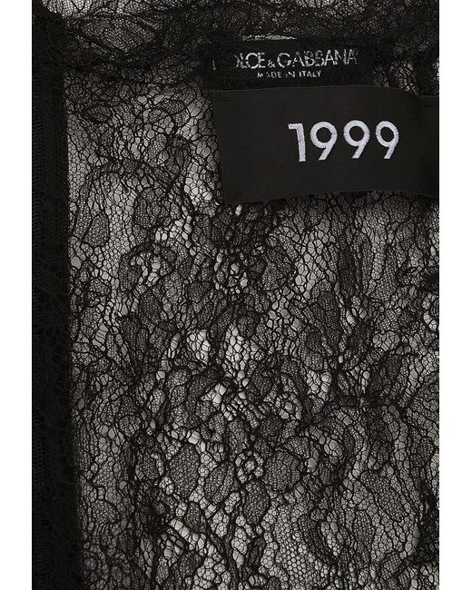 Dolce & Gabbana Black Chantilly Lace Midi Skirt