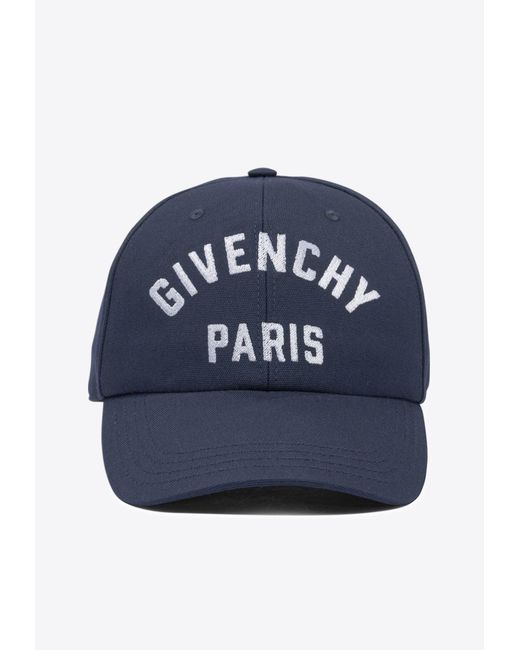 Givenchy Blue Logo Embroidered Baseball Cap for men