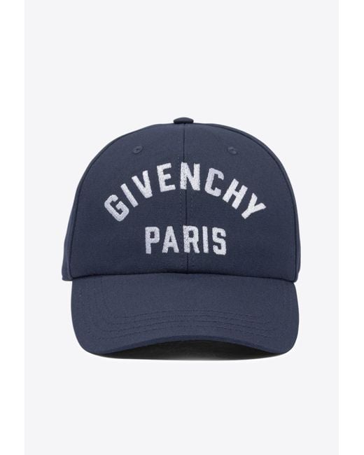 Givenchy Blue Logo Embroidered Baseball Cap for men