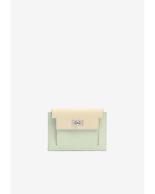 Hermès White Kelly Pocket Compact Wallet