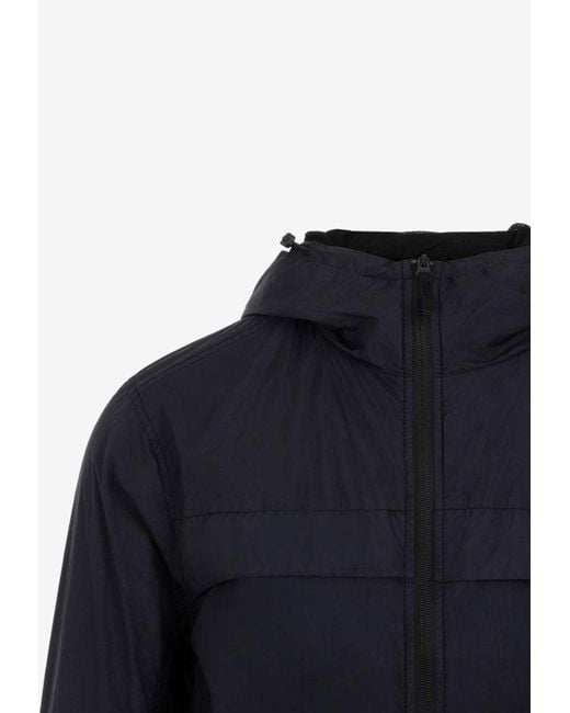 Stone Island Logo-patch Zip-up Jacket in Blue for Men | Lyst