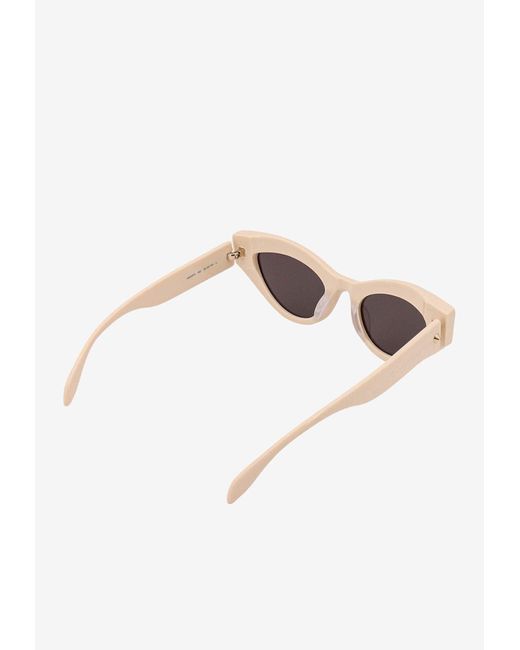Alexander McQueen White Spike Studs Cat-Eye Sunglasses