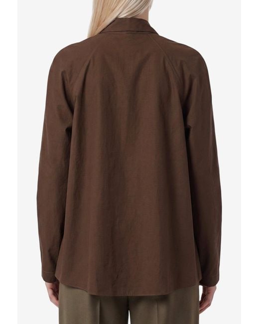 Lemaire Brown Tied Buttoned Blouse