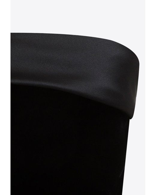 Saint Laurent Black Strapless Midi Dress