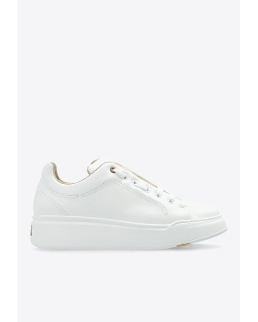 Max Mara White Maxiv Leather Low-Top Sneakers