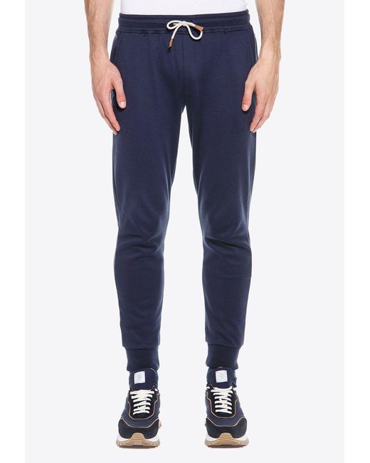 Eleventy Blue Elasticated Track Pants for men