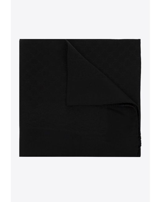 Moschino Black Monogram Silk Scarf